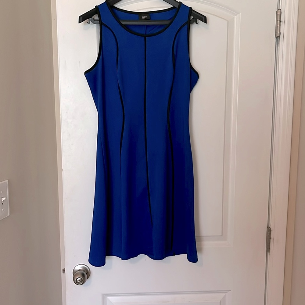 Blue and black mini dress